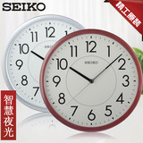 14英寸日本SEIKO精工挂钟 夜光时尚简约个性静音客厅创意石英钟