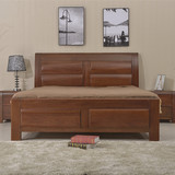胡桃木床实木床中式床简约双人床高箱床核桃木床超榆木床水曲柳床