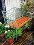 法美式乡村做旧复古铁艺木质花园双人椅庭院露台户外公园休闲椅特