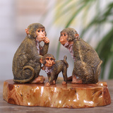 可爱小猴子摆件工艺品生肖猴创意礼物三不猴子客厅家居装饰品摆设