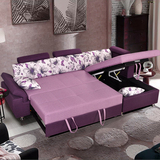 现代简约布艺可拆洗储物沙发床小户型多功能客厅转角组合沙发新品