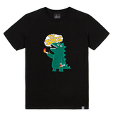 现货韩国代购正品The Shirts潮牌韩版情侣吸烟的恐龙男女短袖T恤