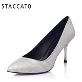 STACCATO/思加图春季专柜同款亮片布浅口女单鞋EY268AQ5