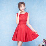 新娘敬酒服短款红色结婚晚礼服订婚连衣裙 2016新款夏季修身显瘦