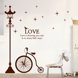 个性创意唯美欧式路灯自行车墙贴卧室客厅房间装饰宿舍寝室墙贴画