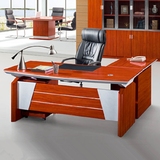 中班台简约现代老板桌经理台实木皮办公桌1.8米2红樱桃办公台现货