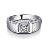 美物珠宝珠宝白18K金共52分钻石戒指结婚男士潮男款钻戒男戒定制