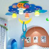 儿童房灯 LED吸顶灯男女孩房间温馨卧室灯创意卡通猴子星星月亮灯