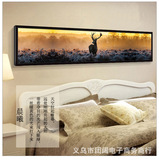 森林鹿横幅床头装饰画客厅沙发背景书房卧室有框挂画单幅动物壁画