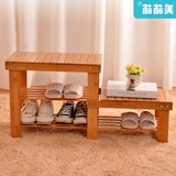 简约现代储物实木鞋架小凳子简易多层脚凳穿试鞋高低鞋柜换鞋凳