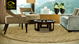 现代简约中式纯手工编织水浮莲水草圆形方形地毯茶几客厅可定做
