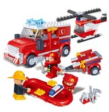 邦宝积木兼容乐高益智拼装插城市消防飞机汽车船系列男孩积木玩具