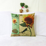 彩色清新向日葵创意皮沙发抱枕套复古英伦靠垫含芯床头靠背垫包邮