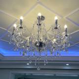 欧式水晶吊灯客厅灯具蜡烛水晶灯现代简约大气温馨卧室餐厅灯透明