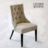 新古典欧式实木餐椅软包靠背椅沙发椅休闲椅洽谈椅子酒店椅桌座椅