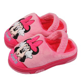 迪士尼幼儿童棉拖鞋卡通男女宝宝鞋松紧带居家防滑软冬季2-3-4岁