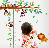 卡通动漫猴子爬树防水身高贴纸自粘可移除测量身高尺儿童房幼儿园