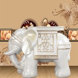 送朋友实用高档搬家礼品结婚礼物 白色大象换鞋凳子 客厅家居摆件