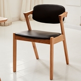 原调北欧 实木餐椅酒店咖啡椅餐桌椅简约现代书房椅扶手白橡木椅