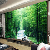 3d立体无缝大型壁画田园山水竹林风景画电视客厅背景装饰墙纸壁纸
