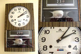 美国代购 老式古董钟表RHYTHM家居时钟 实木纹壁钟挂钟