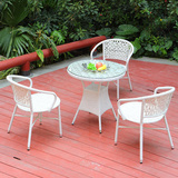 金福家具休闲桌椅阳台庭院公园沙滩可折叠编藤桌椅茶几组合套装