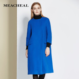MEACHEAL米茜尔 简约百搭七分袖羊毛呢子大衣外套 专柜正品新款