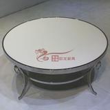 后现代异形金属移动不锈钢圆形桌新古典接待台签约台餐桌家具定制