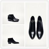 Massimo Dutti女鞋西班牙代购英伦风真皮粗跟短靴马丁靴8020021