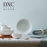 DXC创意碗碟陶瓷餐具套装中式厨房家用盘子组合结婚庆送礼盒简约