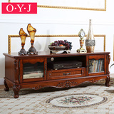OYJ 欧式电视柜美式实木客厅电视机柜简约仿古小电视柜卧室电视柜