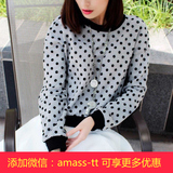 AMASS/阿玛施专柜正品代购女装2016秋新款宽松长袖圆点T恤衫卫衣