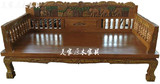 特价老榆木雕花三人沙发 东南亚风格泰式实木彩绘罗汉床三人沙发