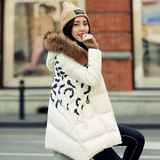 香港代购2015冬装新款女装韩版中长款羽绒服大毛领连帽斗篷外套潮