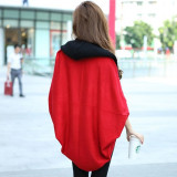 新款韩国围巾蝙蝠衫秋冬开衫羊毛披肩中长款篇幅衫蝙蝠毛衣针织衫