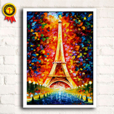 巴黎埃菲尔铁塔风景油画客厅装饰画有框画餐厅壁画酒吧无框画挂画