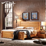 香柏木家具卧室全柏木床田园全实木床双人床1.5米1.8米高箱储物床