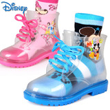 迪士尼儿童雨鞋宝宝水鞋马丁靴男童女童小孩胶鞋小童雨鞋时尚防滑