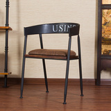 美式复古休闲咖啡椅餐桌椅组合吧台椅铁艺办公椅电脑椅休闲靠背椅