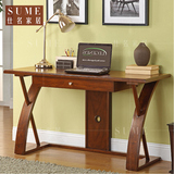 家用台式电脑桌 简约实木办公桌 创意宜家卧室美式写字书桌子特价