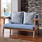 北欧日式白蜡实木沙发定制小户型组合沙发1+2+3布艺沙发休闲沙发