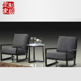 新中式单人沙发 古典实木家具禅意沙发椅创意椅子三件套布艺沙发