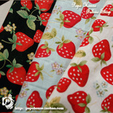 ┖Popo House┑提花草莓花朵 日本进口复合防水布料 桌布口金包