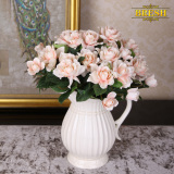 高仿真花套装客厅花卉装饰欧式家居饰品摆件花瓶花艺绢花假花