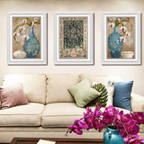 清怡花苑 欧式客厅装饰画现代简约三联画沙发背景墙挂画 植物花卉