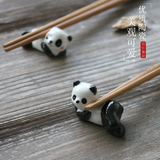 铠旺陶瓷熊猫筷子架 创意韩国厨房筷枕托 日式卡通熊猫筷架 筷托