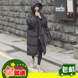 大码韩国冬季女长款棉服超长过膝棉衣加厚保暖棉袄学院风学生外套