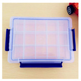 特价三扣15格透明塑料盒子DIY首饰盒乐高盒玩具收纳盒带盖美甲盒