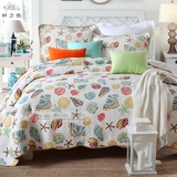 美式全棉衍缝被单件 纯棉绗缝被床盖空调被 夹棉床罩床单特价包邮