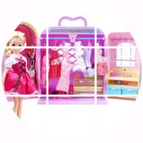 乐吉儿梦幻衣柜衣橱芭芘娃娃大套装礼盒换装洋娃娃公主甜甜屋过